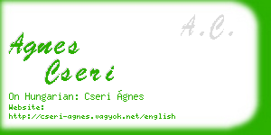 agnes cseri business card